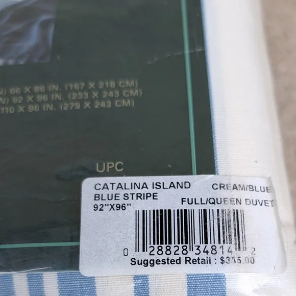 new RALPH LAUREN catalina island striped duvet full queen